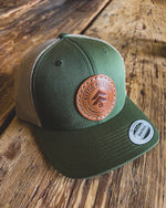 Heirloom Trucker Hat W/Round Leather Patch